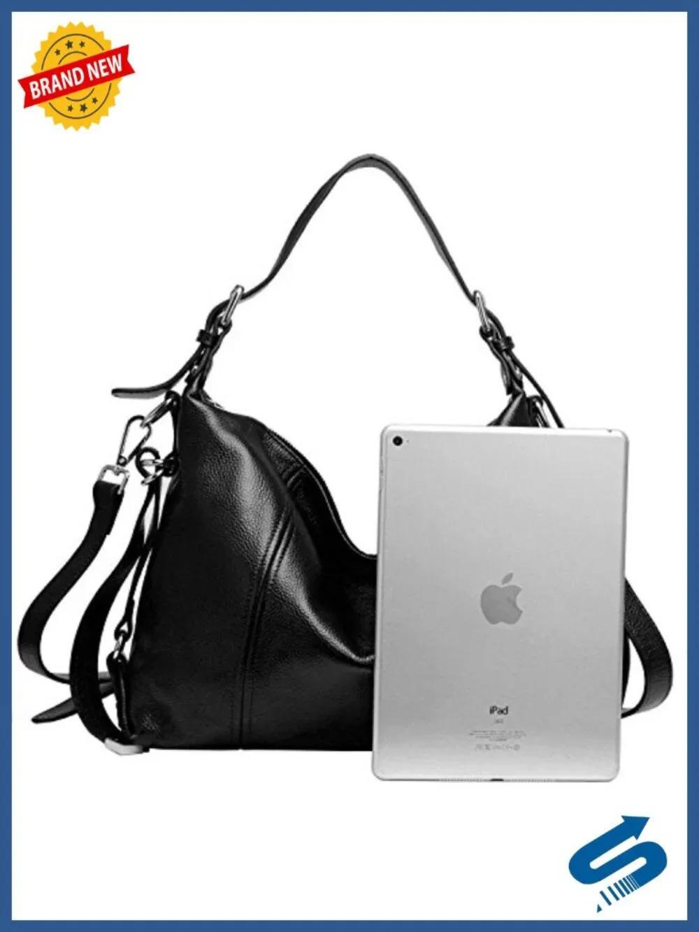 Genuine Leather Hobo Handbag Women Tote Shoulder Crossbody Bag Large Capacity